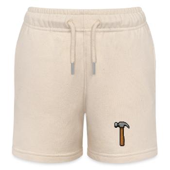 Pixelhammer Retro Tool - Kids Organic Sweat Shorts by Stanley/Stella - soft Ecru - Front