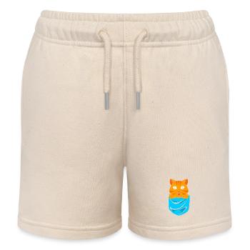 tabby cat - Kids Organic Sweat Shorts by Stanley/Stella - soft Ecru - Front