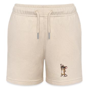 Coole Maus Ratte Rock Musiker Comic - Kinder Organic Joggingshorts Mini Bolter von Stanley/Stella - Natur - Vorne