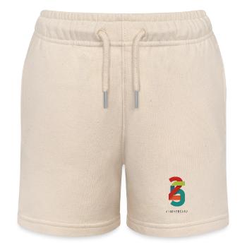 25 Years – Modern Anniversary Design - Kids Organic Sweat Shorts by Stanley/Stella - soft Ecru - Front