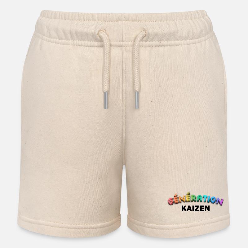 GENERATION KAIZEN BLACK - Short de jogging enfant bio Stanley/Stella - écru doux