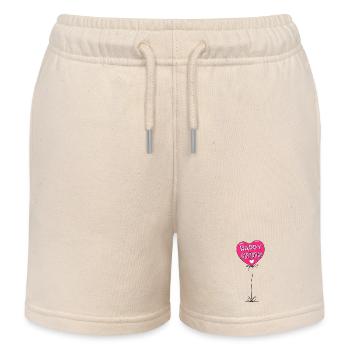 Ballon Joyeux anniversaire Rose - Short de jogging enfant bio Stanley/Stella - écru doux - Devant