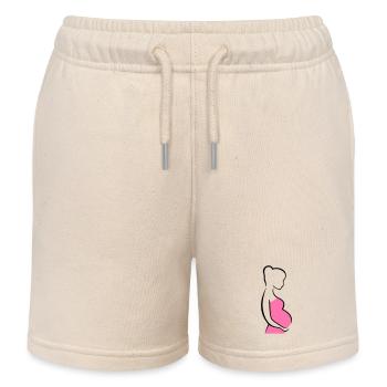 Schwangere Silhouette - Kinder Organic Joggingshorts Mini Bolter von Stanley/Stella - Natur - Vorne