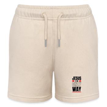 Roter Minimalismus: Kontrastblöcke - Kinder Organic Joggingshorts Mini Bolter von Stanley/Stella - Natur - Vorne