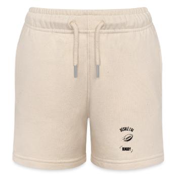 Outline Football Chart - Kids Organic Sweat Shorts by Stanley/Stella - soft Ecru - Front