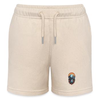 Bones and Botany skull - Kids Organic Sweat Shorts by Stanley/Stella - soft Ecru - Front