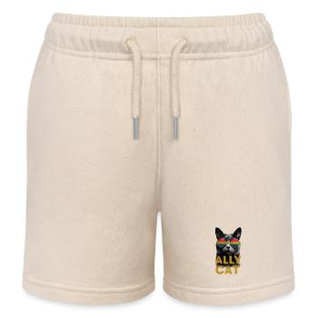 Hippie-Kater mit Sonnenbrille - Kinder Organic Joggingshorts Mini Bolter von Stanley/Stella - Natur - Vorne