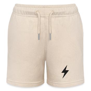 Black Lightning Icon - Kids Organic Sweat Shorts by Stanley/Stella - soft Ecru - Front