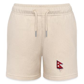 Nepal Flagge Tropfenkunst - Kinder Organic Joggingshorts Mini Bolter von Stanley/Stella - Natur - Vorne