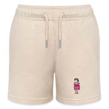 Diva jument royale en plumes roses - Short de jogging enfant bio Stanley/Stella - écru doux - Devant