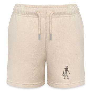 Skeleton Halloween - Kids Organic Sweat Shorts by Stanley/Stella - soft Ecru - Front