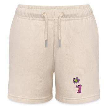 Pink Blütenfreund Panda - Kinder Organic Joggingshorts Mini Bolter von Stanley/Stella - Natur - Vorne