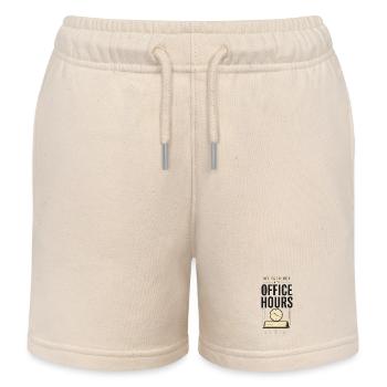 My Patience Has Office Hours – teacher's humor - Kids Organic Sweat Shorts by Stanley/Stella - soft Ecru - Front