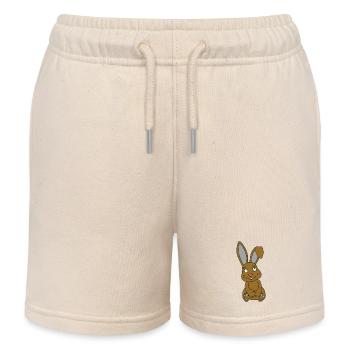 Süßer Hase mit Knickohr - Kinder Organic Joggingshorts Mini Bolter von Stanley/Stella - Natur - Vorne