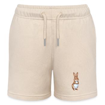 Mignon lapin marron 11 - Short de jogging enfant bio Stanley/Stella - écru doux - Devant