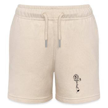 Sarah Surname First Name Name Flower - Kids Organic Sweat Shorts by Stanley/Stella - soft Ecru - Front