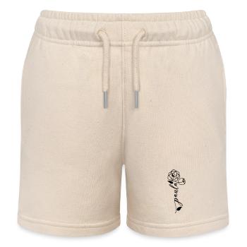 Paula Surname First Name Name Flower - Kids Organic Sweat Shorts by Stanley/Stella - soft Ecru - Front