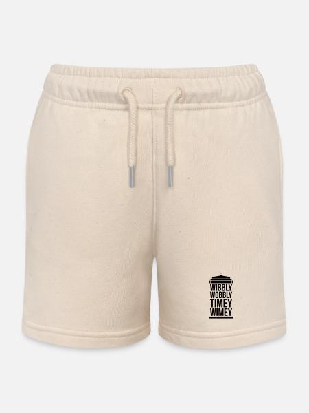 wibbly wobbly timey wimey - Kinder sweatshort biologisch Stanley/Stella - zacht ecru