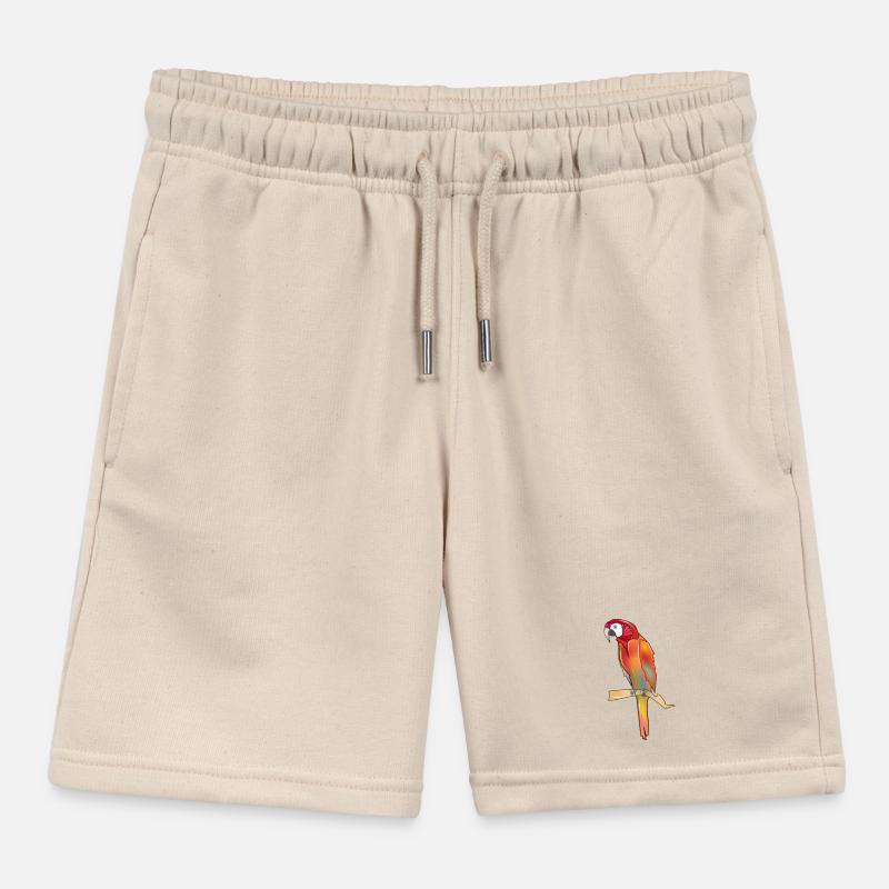 farbenfroh gestalteter Papagei im Polygon Stil Kinder Organic Joggingshorts Mini Bolter von Stanley/Stella