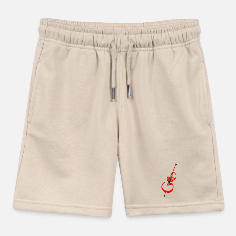 Lettrage violoncelle rouge Short de jogging enfant bio Stanley/Stella