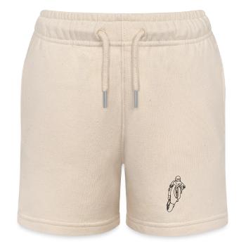Extreme Wheelie with Racing Motorbike - dark - Kids Organic Sweat Shorts by Stanley/Stella - soft Ecru - Front