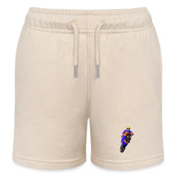 Extreme Wheelie with Motorbike at the Race - Kids Organic Sweat Shorts by Stanley/Stella - soft Ecru - Front