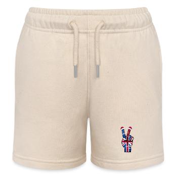 Britische Flagge Weihnachten Peace Symbol used - Kinder Organic Joggingshorts Mini Bolter von Stanley/Stella - Natur - Vorne