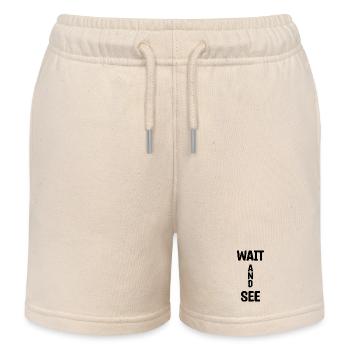 Wait And See - Kids Organic Sweat Shorts by Stanley/Stella - soft Ecru - Front