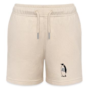 Pinguin geht Zocken - Kinder Organic Joggingshorts Mini Bolter von Stanley/Stella - Natur - Vorne