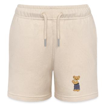 Teddybär mit verschränkten Armen - Kinder Organic Joggingshorts Mini Bolter von Stanley/Stella - Natur - Vorne