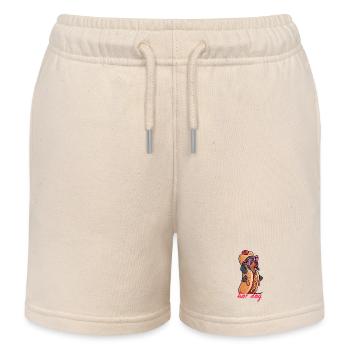 Fashion Dackel als Hot Dog - Kinder Organic Joggingshorts Mini Bolter von Stanley/Stella - Natur - Vorne