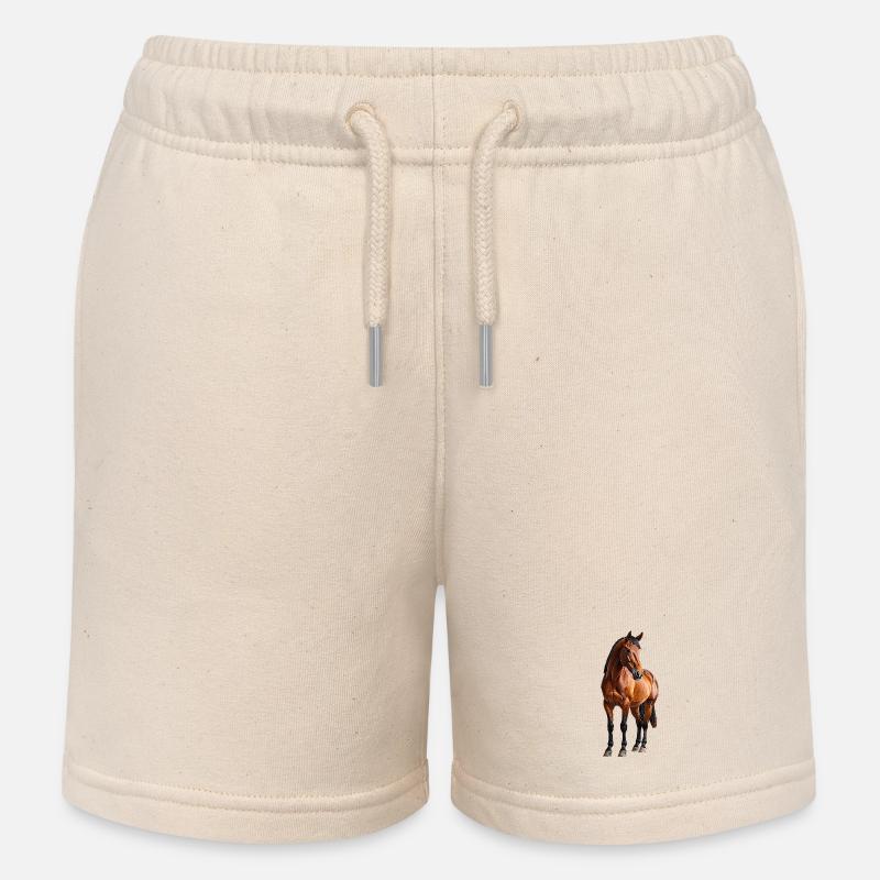 Cheval - Short de jogging enfant bio Stanley/Stella - écru doux