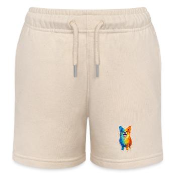 Corgi aux couleurs vives - Short de jogging enfant bio Stanley/Stella - écru doux - Devant