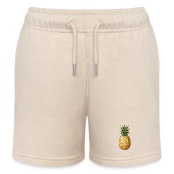Pineapple Mosaic - Tropical Art for Summer Fans - Kids Organic Sweat Shorts by Stanley/Stella - soft Ecru - Front