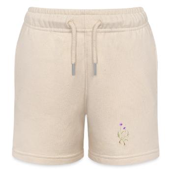 Illustration de la nature des fleurs de prairie - Short de jogging enfant bio Stanley/Stella - écru doux - Devant