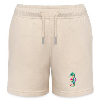 Colorful Seahorse | Maritime art motif - Kids Organic Sweat Shorts by Stanley/Stella - soft Ecru - Front