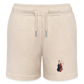 Baroque floral violin - Kids Organic Sweat Shorts by Stanley/Stella - soft Ecru - Front