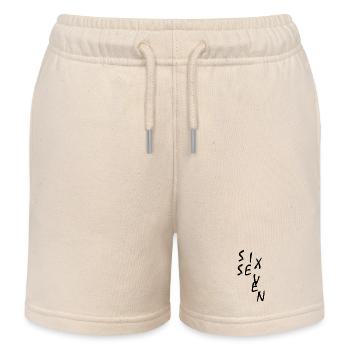 Six seven Meme 67 - Kids Organic Sweat Shorts by Stanley/Stella - soft Ecru - Front