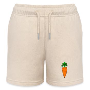 Cartoon carrot - Kids Organic Sweat Shorts by Stanley/Stella - soft Ecru - Front