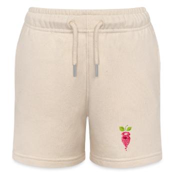 framboise rose mûre flottante - Short de jogging enfant bio Stanley/Stella - écru doux - Devant