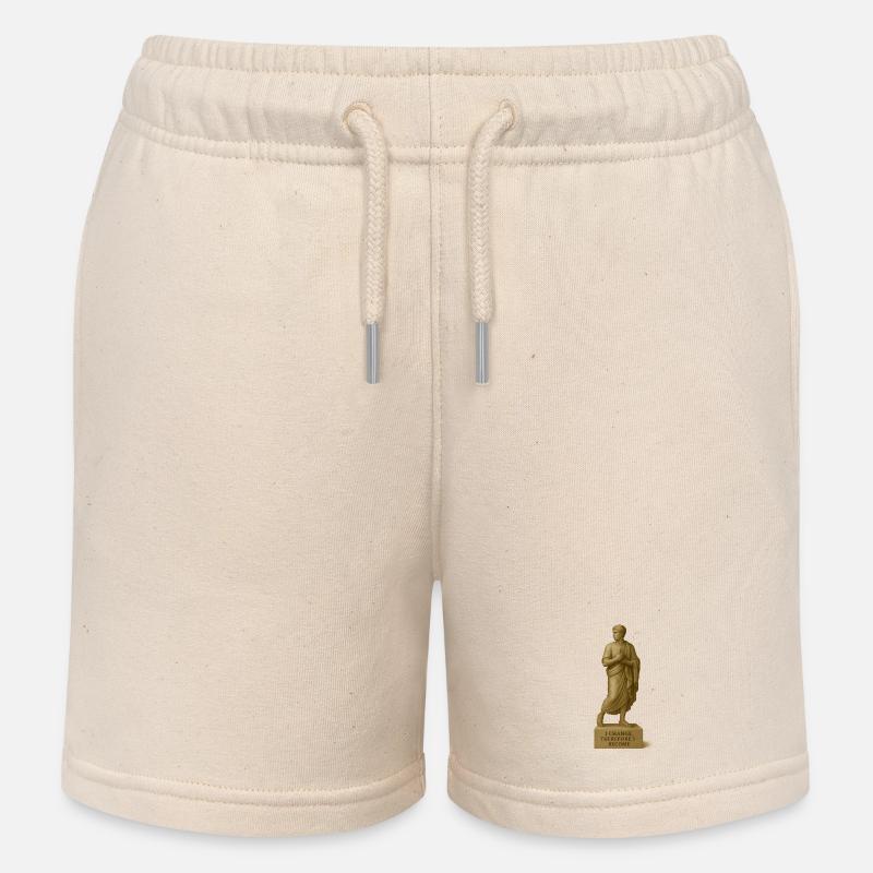 Classical Philosophy Sculpture - Kids Organic Sweat Shorts by Stanley/Stella - soft Ecru