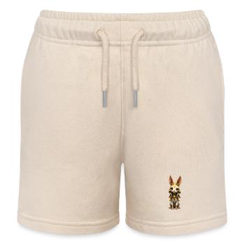 Le Lapin Guerrier en armure dorée - Short de jogging enfant bio Stanley/Stella - écru doux - Devant