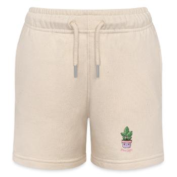 Plant Mom Kawaii Plante en pot - Short de jogging enfant bio Stanley/Stella - écru doux - Devant