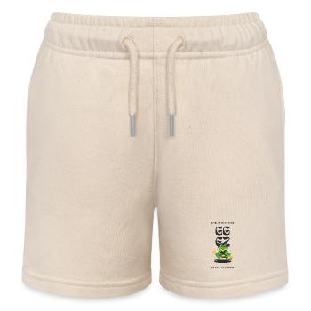 Frog Player Level Up - Kids Organic Sweat Shorts by Stanley/Stella - soft Ecru - Front