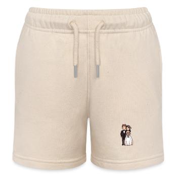 Mariée marié jeunes mariés mariage - Short de jogging enfant bio Stanley/Stella - écru doux - Devant