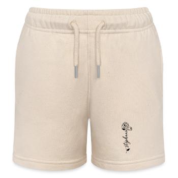 Stéphanie Nom Prénom Fleur - Short de jogging enfant bio Stanley/Stella - écru doux - Devant