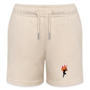 Jogger Feuer Flammen - Kinder Organic Joggingshorts Mini Bolter von Stanley/Stella - Natur - Vorne