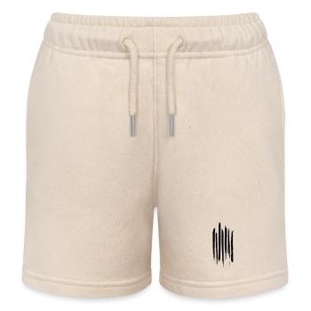 Schwarz-weiße Pinselstriche - Kinder Organic Joggingshorts Mini Bolter von Stanley/Stella - Natur - Vorne