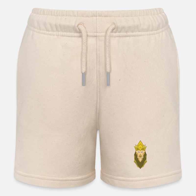 Lion empereur polygonal - Short de jogging enfant bio Stanley/Stella - écru doux