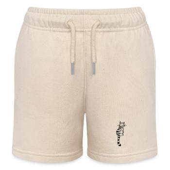 Cartoon Kitten - Kids Organic Sweat Shorts by Stanley/Stella - soft Ecru - Front